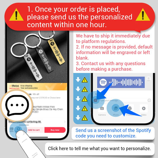"Personalized Spotify Code Keychain with Engraved Name & Song"