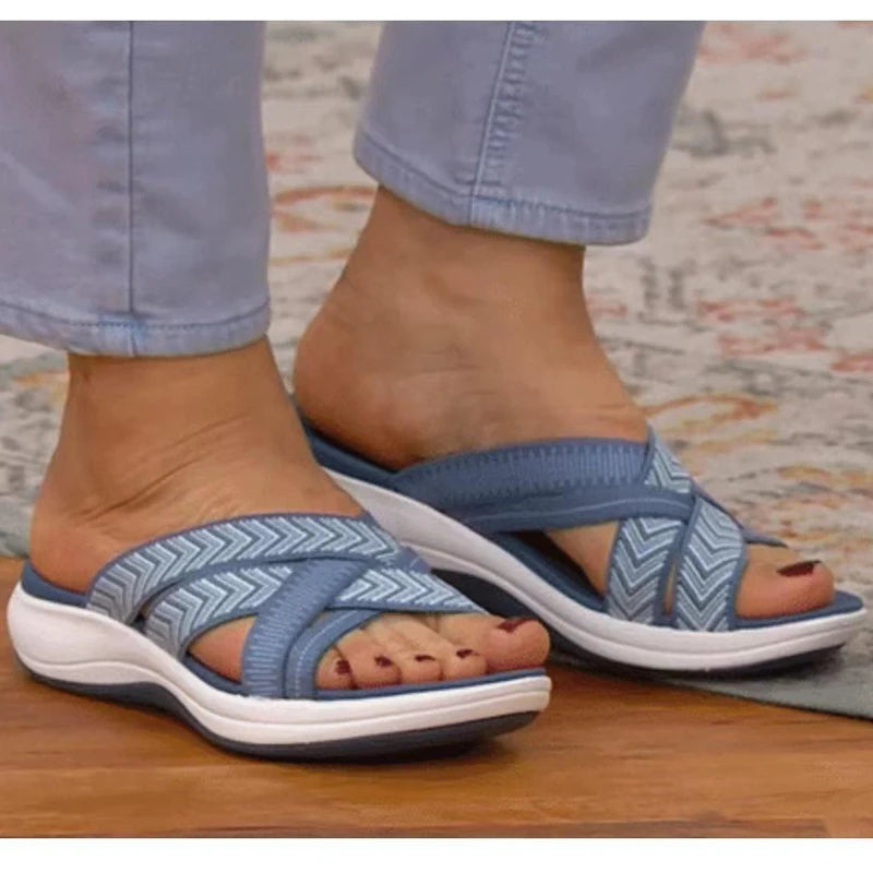 Unisex Cloud Slippers – Cross Strap Summer Slides for Home & Beach