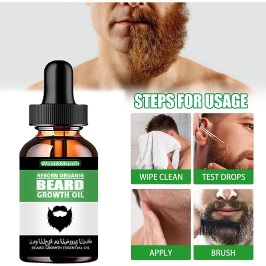 100% Natural Beard Growth Oil – Facial Hair & Beard Care for Men