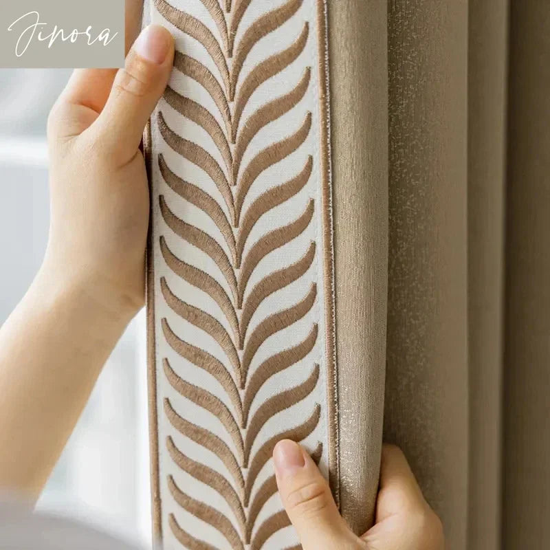 Jacquard Luxury Blackout Curtains – Modern American Style, Custom Fit
