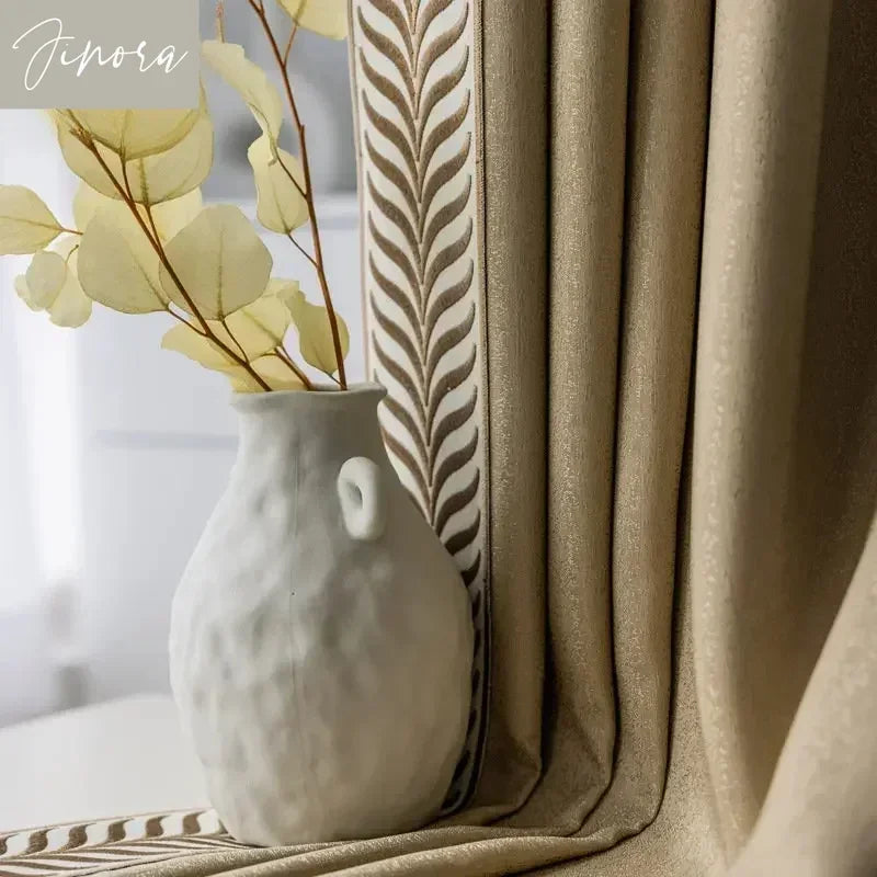 Jacquard Luxury Blackout Curtains – Modern American Style, Custom Fit