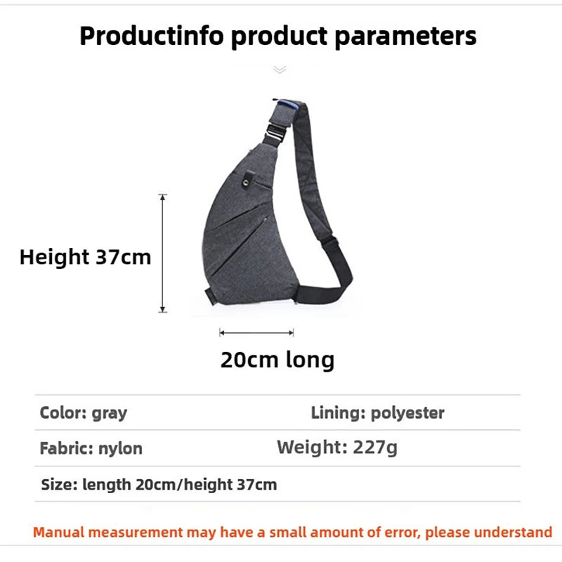 Men’s Waterproof Anti-Theft Crossbody Chest Bag