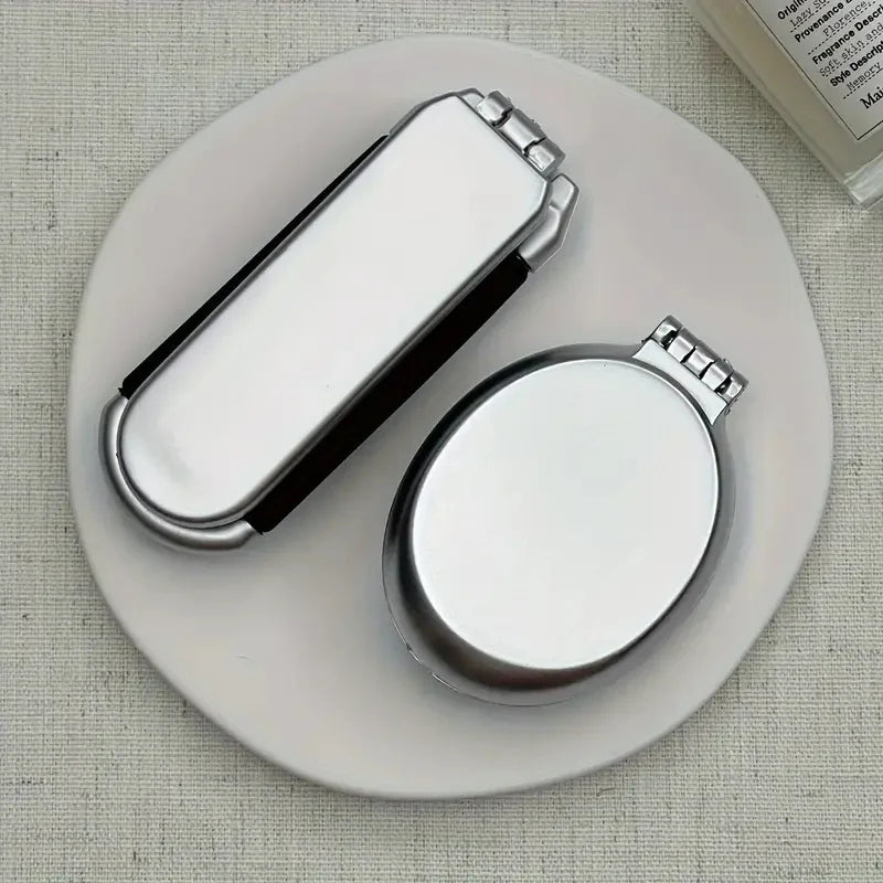 2-in-1 Foldable Hair Brush & Mirror – Mini, Portable, Anti-Static