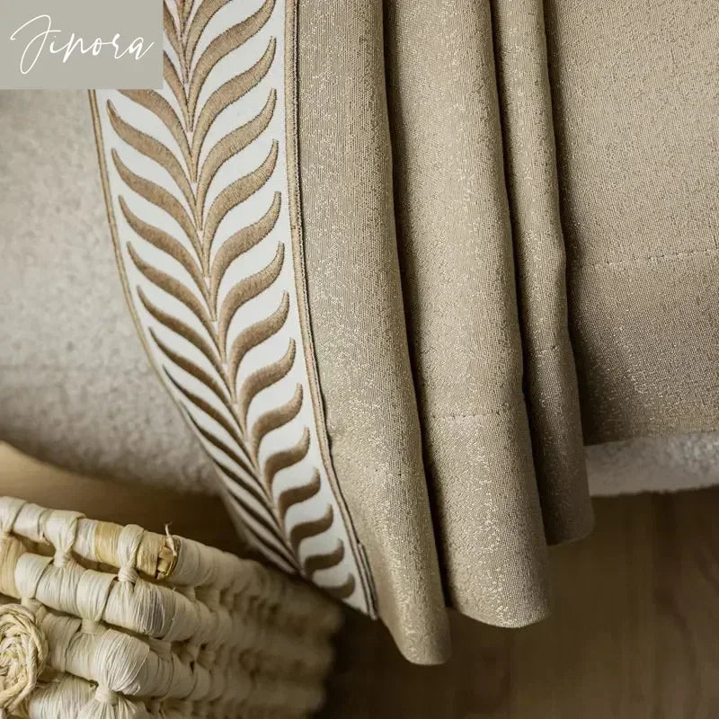 Jacquard Luxury Blackout Curtains – Modern American Style, Custom Fit