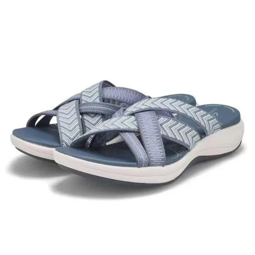 Unisex Cloud Slippers – Cross Strap Summer Slides for Home & Beach