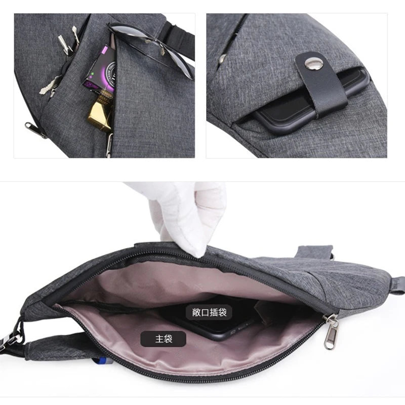 Men’s Waterproof Anti-Theft Crossbody Chest Bag