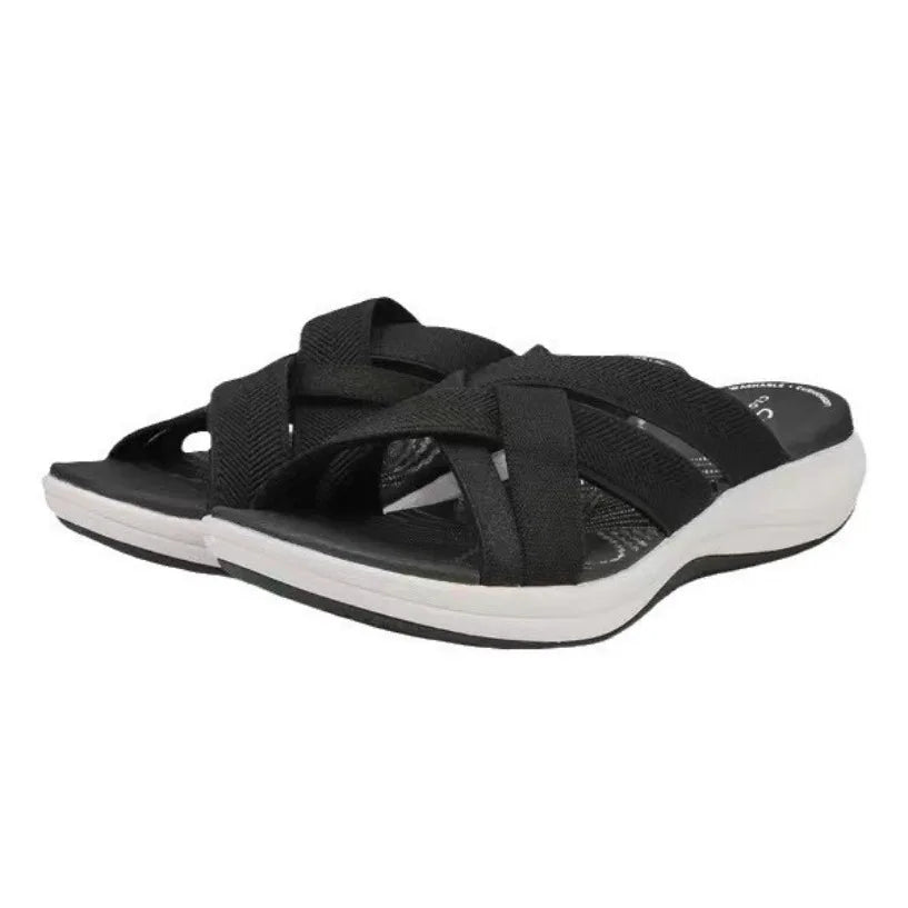 Unisex Cloud Slippers – Cross Strap Summer Slides for Home & Beach