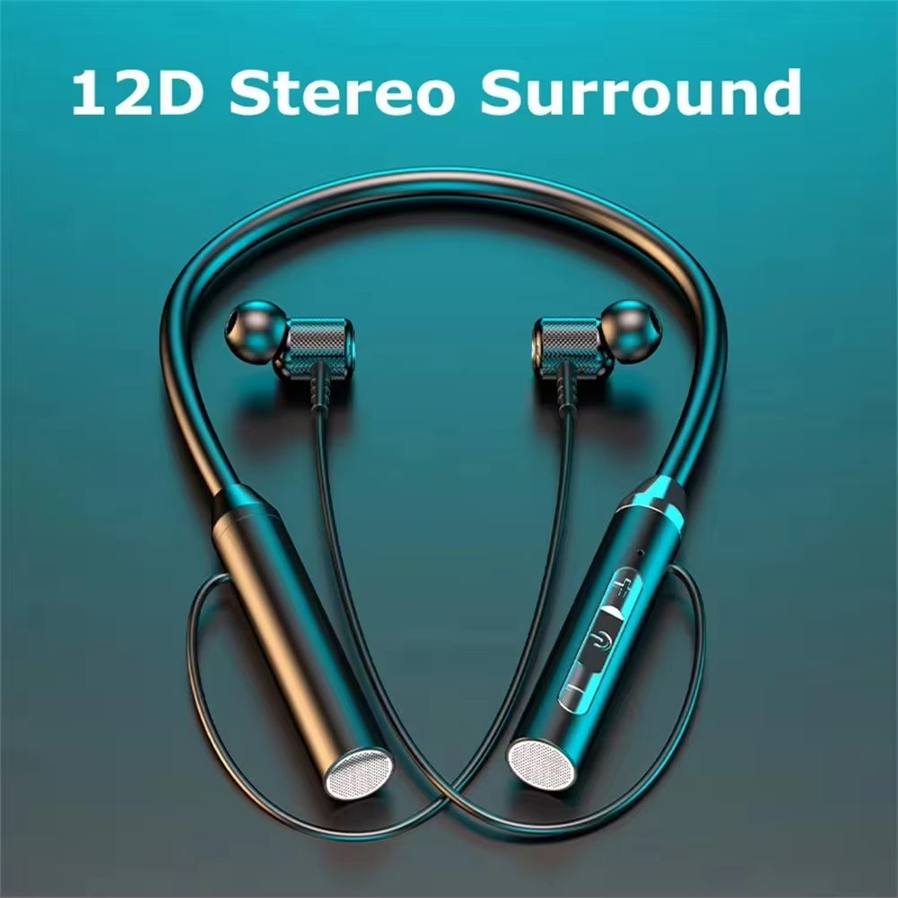 Wireless Bluetooth Neckband Earphones with LED Display